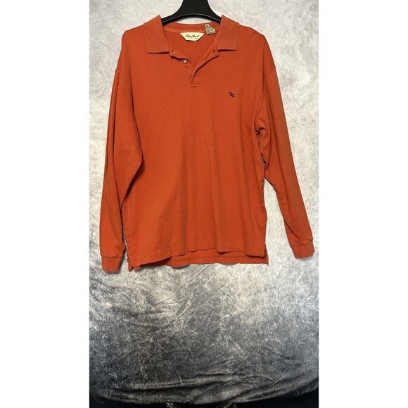 eddie bauer collared sweater‎ Orange Size Large Tall Men’s Cotton - Picture 1 of 8